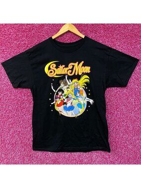 Sailor Moon Sailor Scouts Anime Series Black T-Shirt Large
